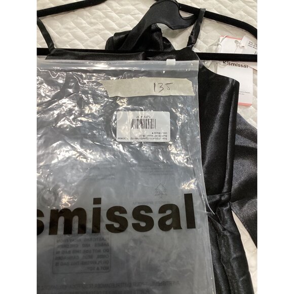 Kismissal Girls Black Satin Party Dress With Bow Back Detail Size 12 wedding NEW - Picture 8 of 9